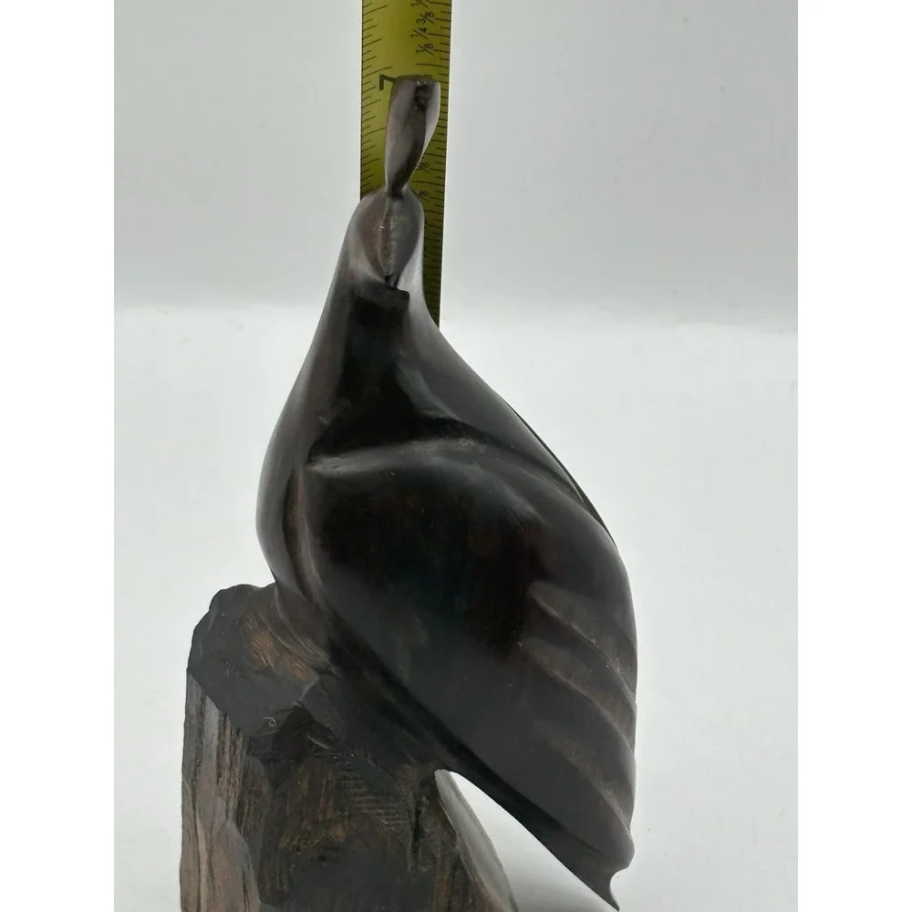 Ironwood Carved Quail Partridge Bird 7